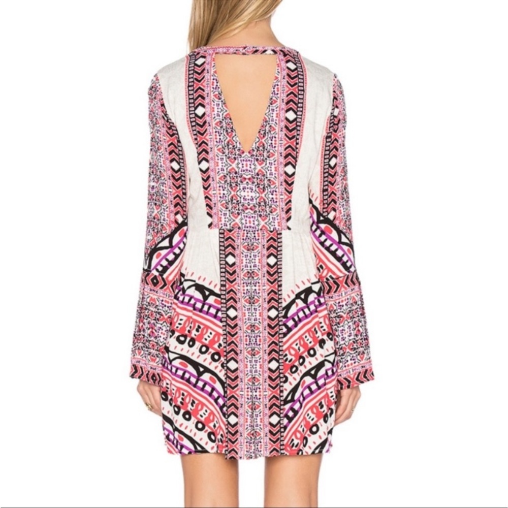 FREE PEOPLE Tegan border printed mini dress